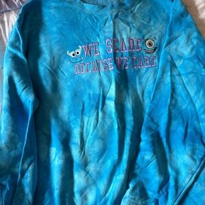 Disney Monsters Inc Tie-Dye Embroidered Sweatshirt